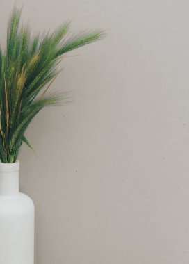 Yaz hasadı. Ekmek pişirmek için buğday ekmekleri. Ev dekorasyonu.