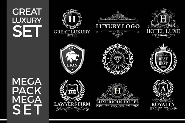 Great Luxury Set Royal Dan Elegan Logo Templat Vektor Desain - Stok Vektor