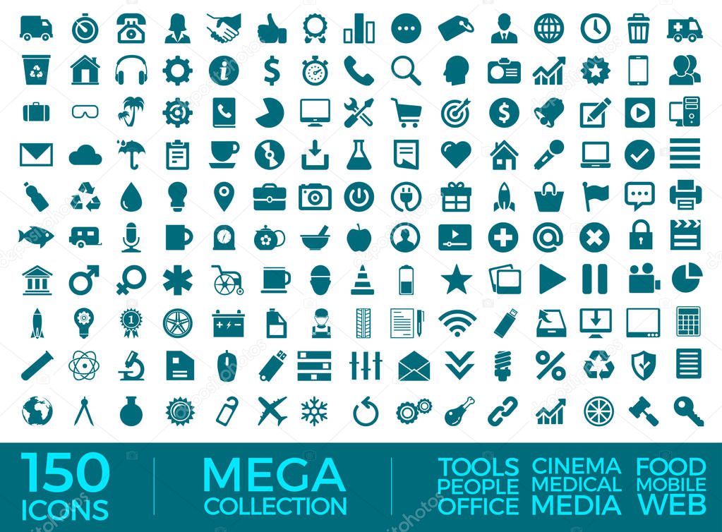 Set Of Icons and Logos, Quality Universal Pack, Big Icon and Logos Collection Vector Design Eps 10