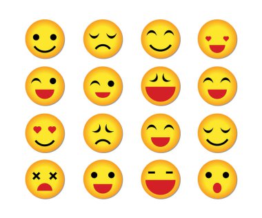 Büyük Set Yüksek Kaliteli Vektör Karikatürize İfadeler Eps 10