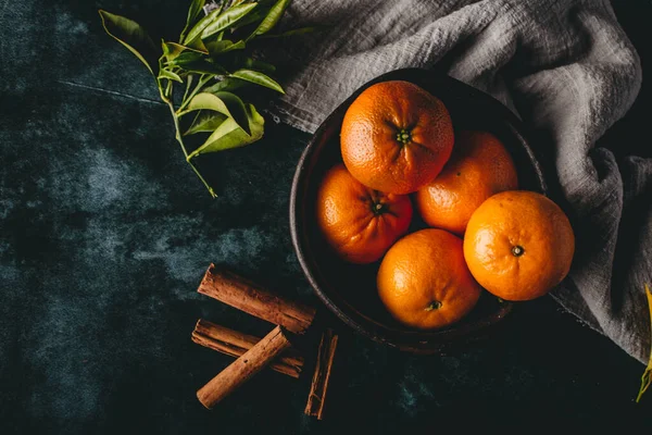 Fruta Mandarina Clementinas Con Canela — Zdjęcie stockowe