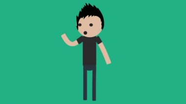 Gitar çalan genç çocuğun animasyonu