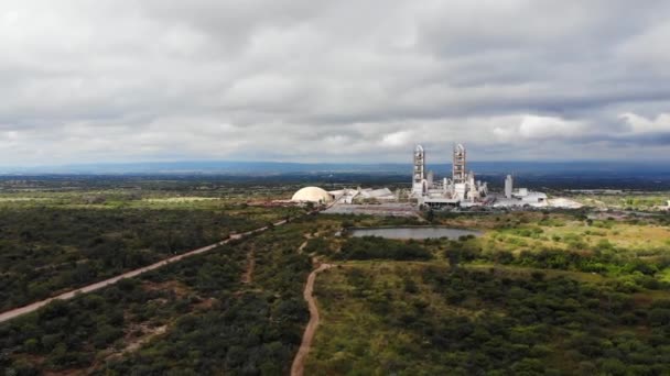 Aguascalientes Teki Cruz Azul Fabrikasının Hava Görüntüsü Çimento Üretim Tesisi — Stok video
