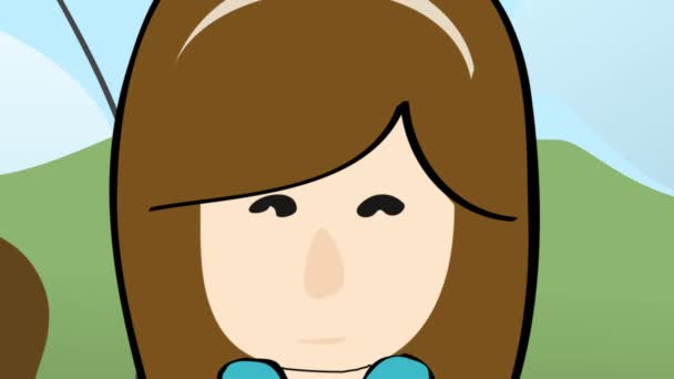 Familiensituation Animation Einer Mutter Mit Sohn Und Hund Die Park — Stockvideo
