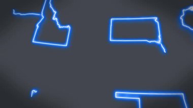 neon animasyon bayrağı ve ülke, Amerika Birleşik Devletleri çevrimdışı ülke
