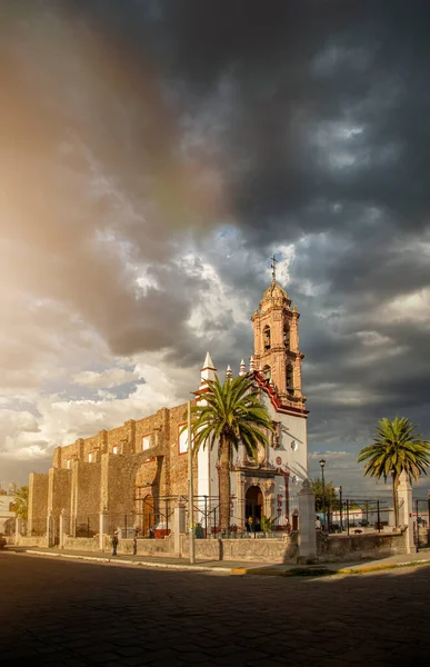 Farnost San Blas Mexický Kostel Malém Městě Aguascalientes Mexiko Skromné Royalty Free Stock Obrázky