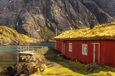 Norveç köyünün manzaralı şirin evi