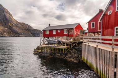 Norveç köyünün manzaralı şirin evleri