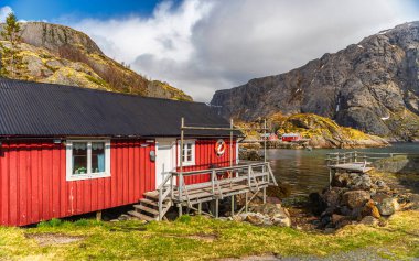 Norveç köyünün manzaralı şirin evleri