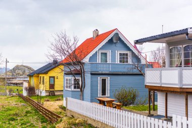 Norveç köyünün manzaralı şirin evleri