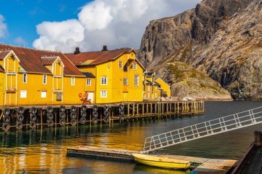 Norveç köyünün manzaralı şirin evleri