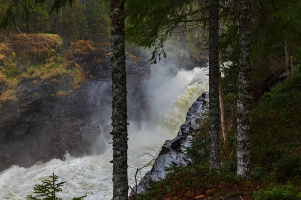 Vista Panoramica Cascata Fiume Flusso — Foto Stock