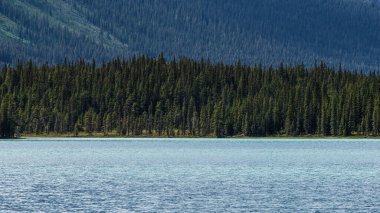 Talbot Gölü ve manzaralı dağlar, Alberta, Kanada