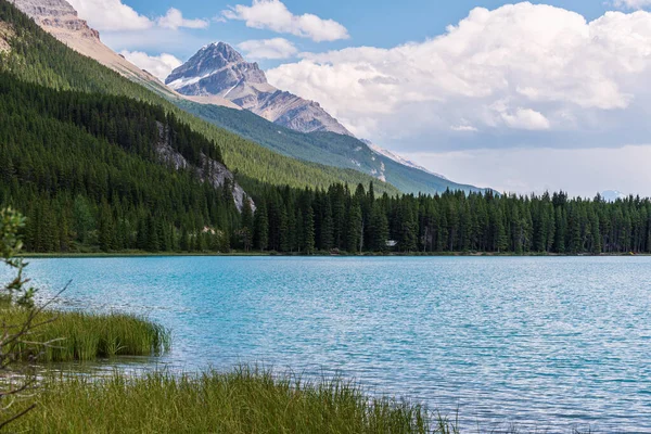 Talbot Gölü ve manzaralı dağlar, Alberta, Kanada