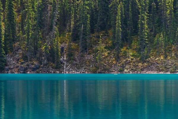 加拿大艾伯塔省班夫国家公园美丽的自然景观 翡翠湖和风景秀丽的山脉 — 图库照片
