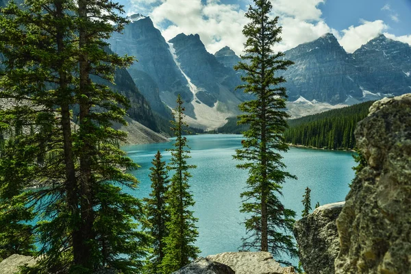 Majestuoso Paisaje Con Montañas Río Alberta Canada — Foto de Stock