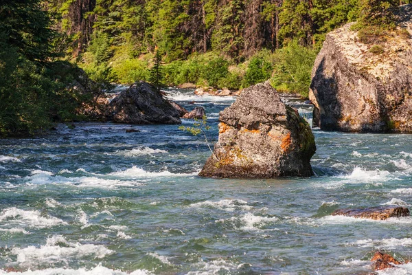 Hermoso Paisaje Con Río Montaña Parque Nacional Jaspe Alberta Canada — Foto de Stock