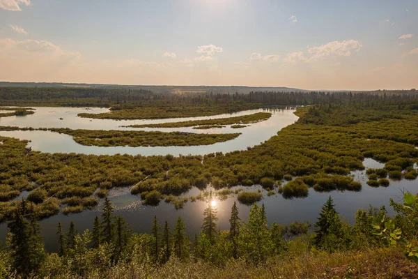 Величественный Природный Пейзаж Реки Элбоу Альберта Канада — стоковое фото