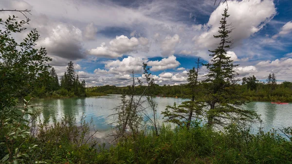 Krásná Přírodní Scenérie Řeky Loket Alberta Kanada — Stock fotografie