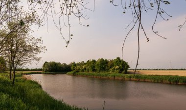 Kuzey İtalya 'daki caorle lagünüyle güzel bir kırsal alan.