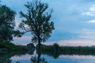 Lombardy, İtalya 'da güzel doğal manzara ve kırsal manzara 