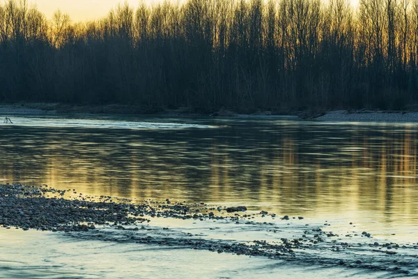 Hermoso Paisaje Naturaleza Pacífica Con Río Ticino Italia — Foto de Stock