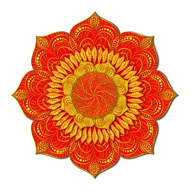 Bir mandala şeklinde dekoratif radyal süs