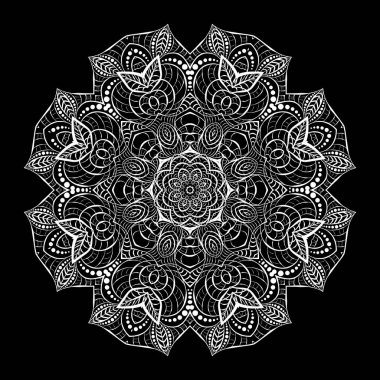 Bir mandala şeklinde dekoratif radyal süs