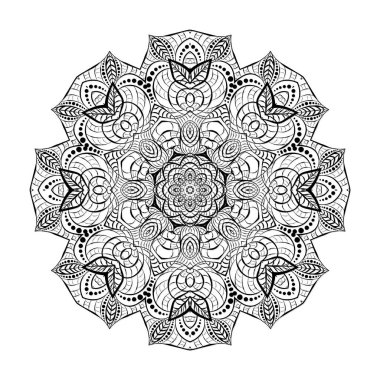 Bir mandala şeklinde dekoratif radyal süs