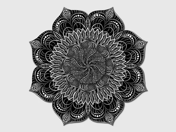 Adorno radial decorativo en forma de mandala — Archivo Imágenes Vectoriales