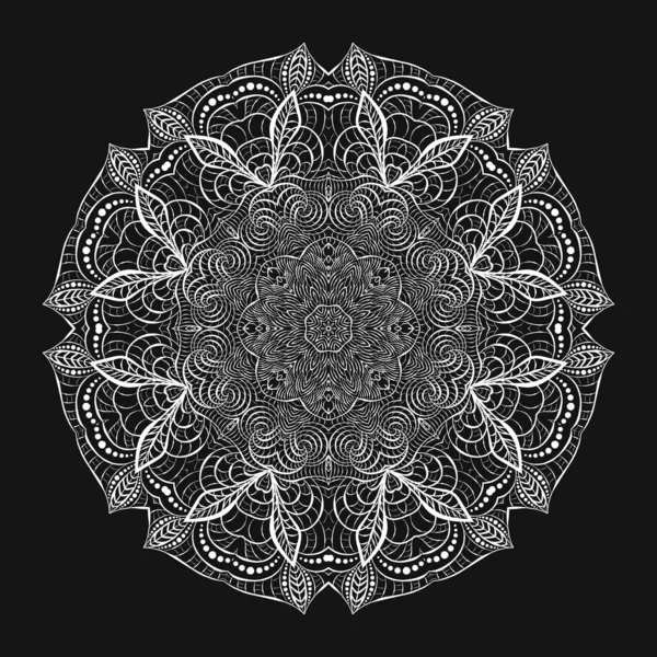 Bir mandala şeklinde dekoratif radyal süs — Stok Vektör