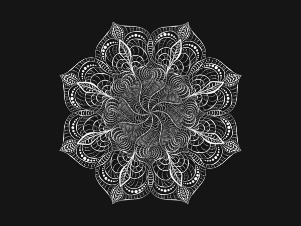 Adorno radial decorativo en forma de mandala — Archivo Imágenes Vectoriales