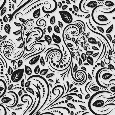 Abstract seamless pattern of intertwining floral ornaments clipart
