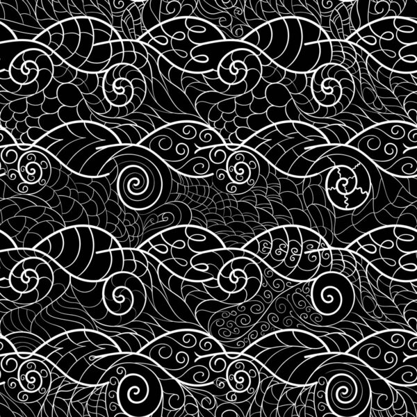 Морской бесшовный рисунок стилизованных волн
