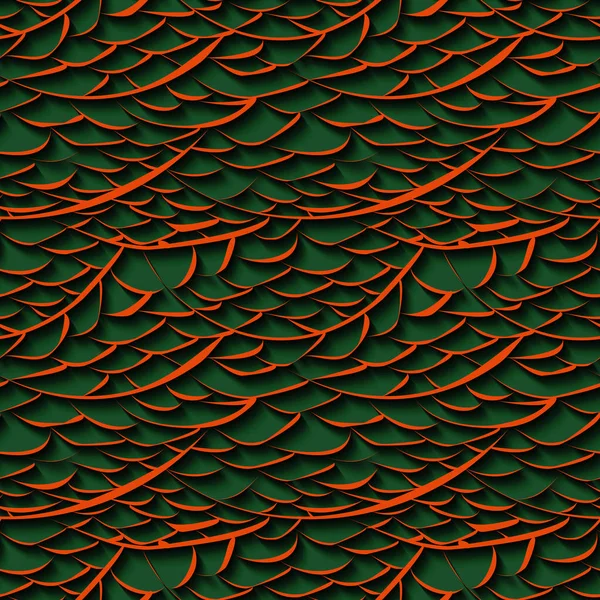 Orangefarbene Papierfetzen auf grünem Hintergrund — Stockvektor