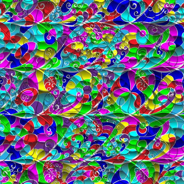 Patrón hipnótico sin costuras abstracto de las ondas de colores — Vector de stock