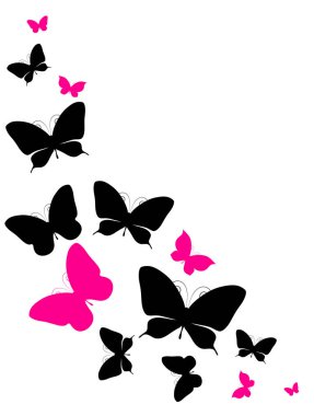 Güzel kelebekler renkli vektör çizim üzerinde izole beyaz arka plan belirleme