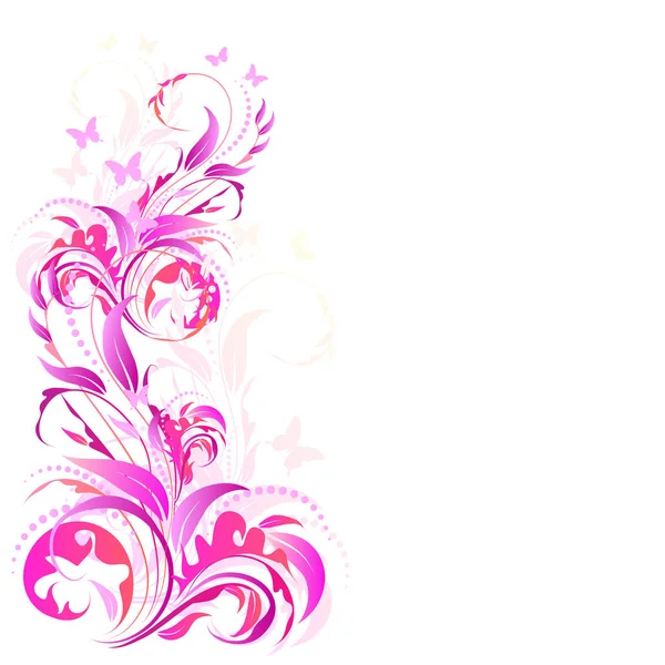 Літаючі Метелики Рослинами Ізольовані Білому Тлі Вектор Ілюстрація — стоковий вектор