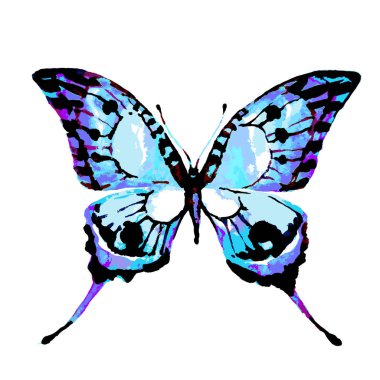Beyaz arka plan, vektör, illüstrasyon izole parlak suluboya kelebek