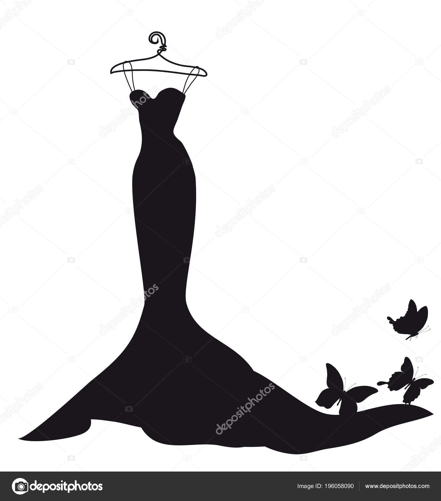Silueta de vestido de novia Negro Silueta Vestido Novia 