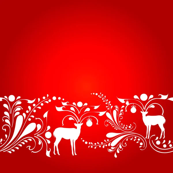 Ciervo Navidad Con Cuernos Decorados Vector Ilustración — Vector de stock