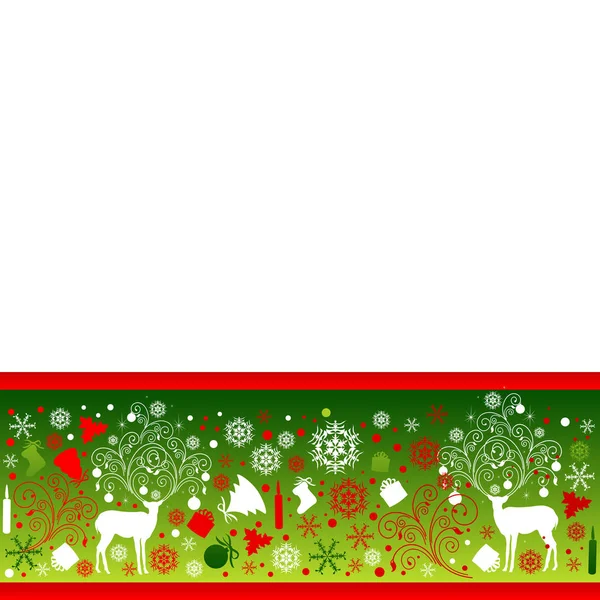 Banner Con Colección Decoración Navidad Aislado Sobre Fondo Blanco Vector — Vector de stock