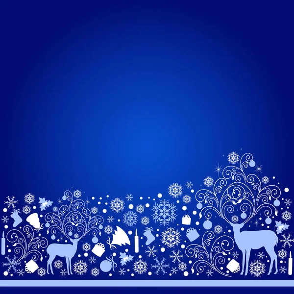 Cervo Natale Con Corna Decorate Vettore Illustrazione — Vettoriale Stock