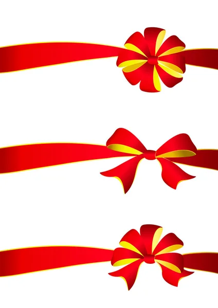 Noeuds Décoratifs Rouges Vecteur Illustration — Image vectorielle