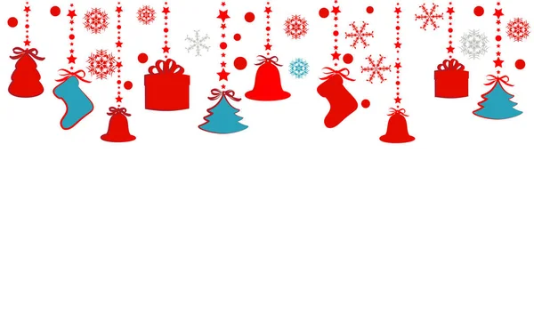 Christmas Decorative Garland Vector Illustration — Stock Vector
