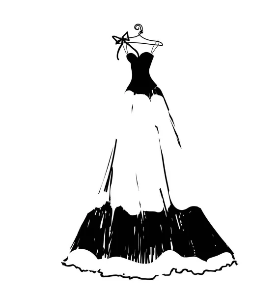 Σκίτσο Του Γάμου Φόρεμα Σχεδιασμός Κρεμάστρα Διάνυσμα Εικονογράφηση — Διανυσματικό Αρχείο