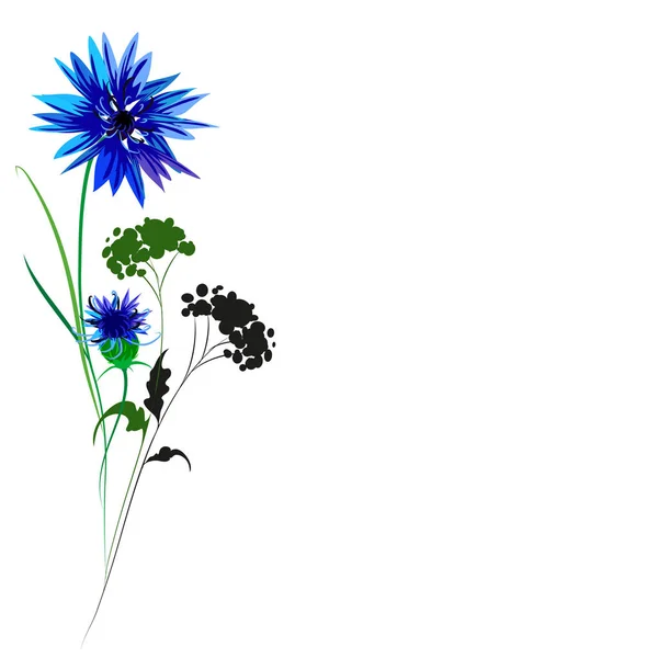 Букет Красивих Барвистих Диких Квітів Вектор Ілюстрація — стоковий вектор