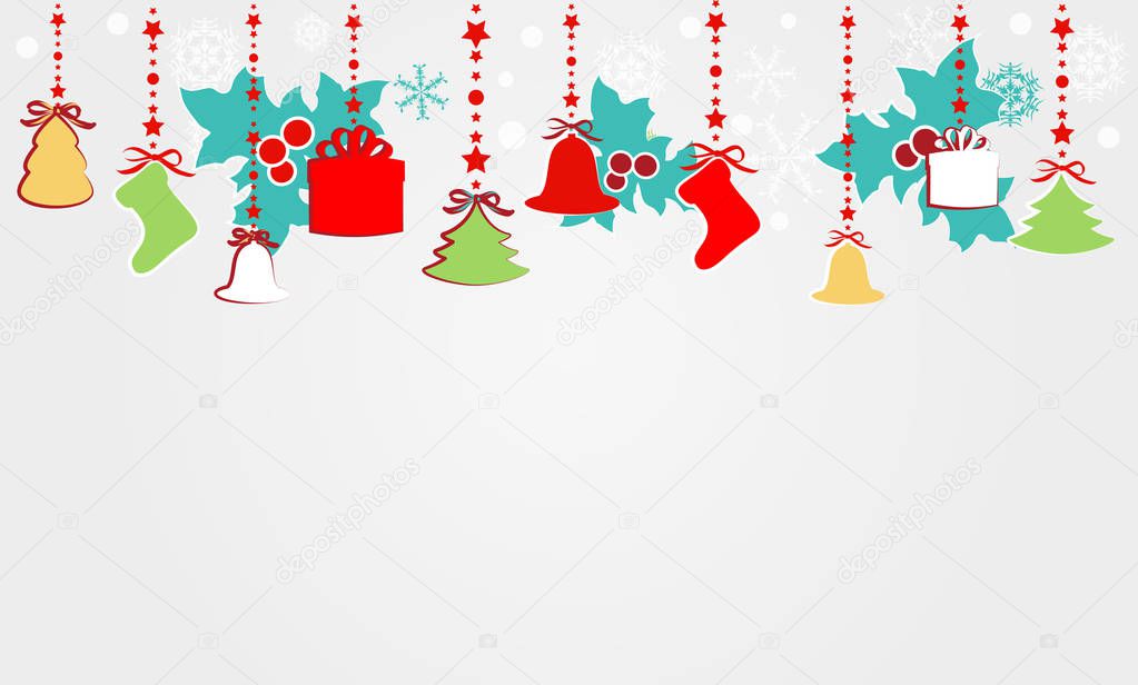 Christmas decorative garland, vector, illustration