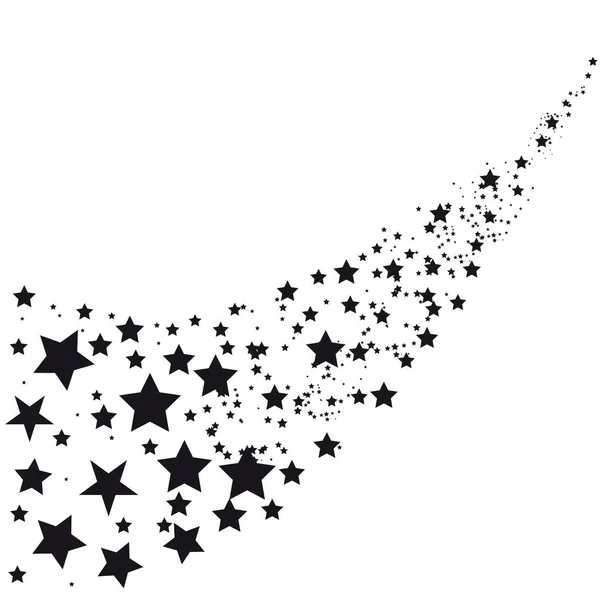 Silhouettes Noires Étoiles Isolées Sur Fond Blanc Vecteur Illustration — Image vectorielle