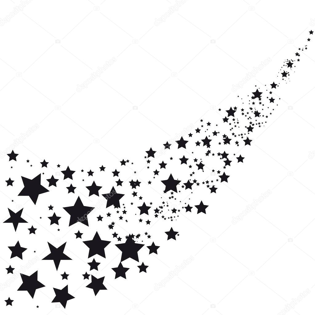 black silhouettes of stars isolated on white background, vector, illustration 